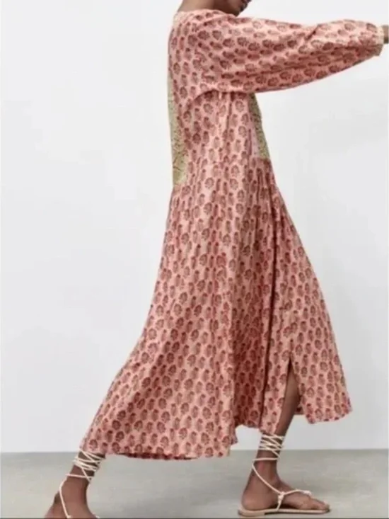 Zara | Floral Button Down "The Rosie" Boho Maxi Lightweight Dress M - Picture 2 of 13